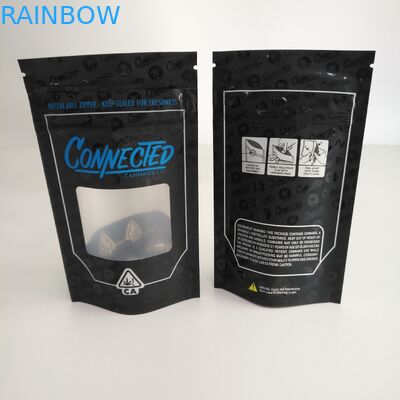 Smell Proof Resealable Zipper Đứng lên Zipper Zipper với cửa sổ nhôm bên trong