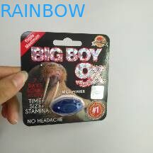 Big Boy 9X Giấy vỉ bao bì Thuốc viên nang tình dục với miếng dán trong suốt