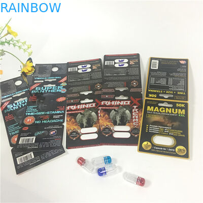 Man Sex Paper Blister Card Bao bì Burro 30000 60000 Lỗ đôi đơn với chai