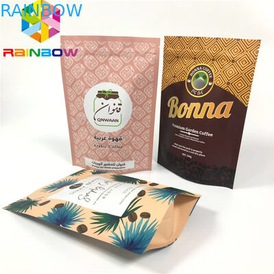 Giấy kraft đứng lên túi cà phê, bao bì thực phẩm bằng nhựa Ziplock chống ẩm