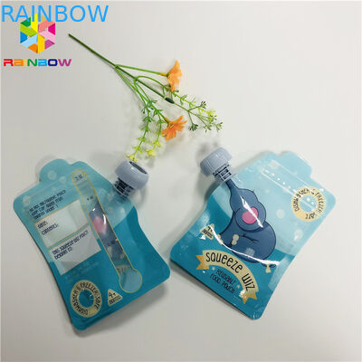 Double Zipper Baby Food FDA Spout Túi Bao bì Nhiệt Đóng kín Chất lỏng bóng