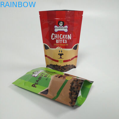 Túi Ziplock Bao bì Pet Food Bag 120 Micron Độ dày với cửa sổ rõ ràng