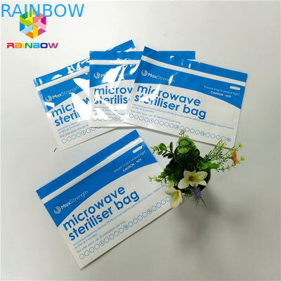 Máy tiệt trùng lò vi sóng bằng nhựa đứng lên Zipper Zipper Túi cho em bé / Chai