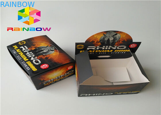 Nam tăng cường uống chai giấy gói hộp với nhãn dán dính