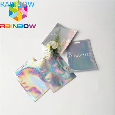 Clear Front Foil Bag Bao bì Hologram tùy chỉnh Rainbow Rainbow Mùi Proof Mylar Bag