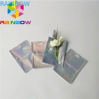 Clear Front Foil Bag Bao bì Hologram tùy chỉnh Rainbow Rainbow Mùi Proof Mylar Bag
