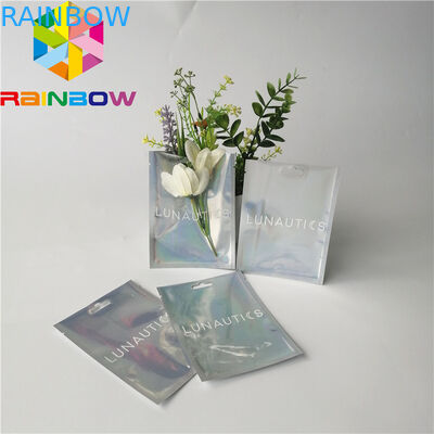 Clear Front Foil Bag Bao bì Hologram tùy chỉnh Rainbow Rainbow Mùi Proof Mylar Bag