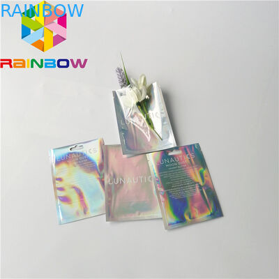 Clear Front Foil Bag Bao bì Hologram tùy chỉnh Rainbow Rainbow Mùi Proof Mylar Bag
