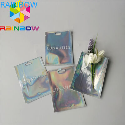 Clear Front Foil Bag Bao bì Hologram tùy chỉnh Rainbow Rainbow Mùi Proof Mylar Bag