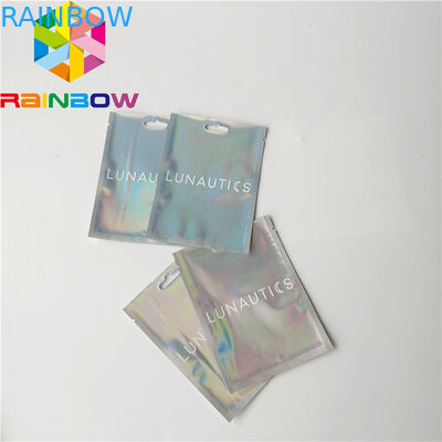 Clear Front Foil Bag Bao bì Hologram tùy chỉnh Rainbow Rainbow Mùi Proof Mylar Bag