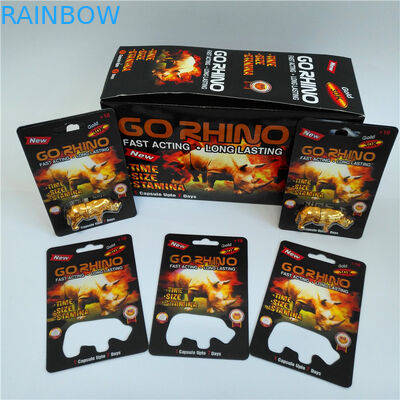 Nhựa Pill Chai Capsule Blister Thẻ Bao bì Go Rhino Gold 3D Toàn bộ