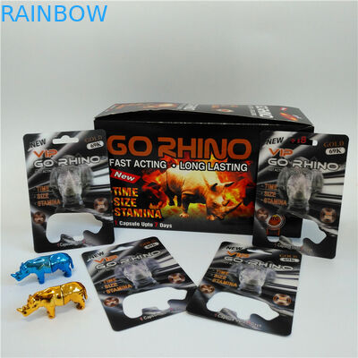 Rhino Hình Vỉ Container 3D Thẻ gấp Nam Eh Eh Rhino Pill Bao bì Hộp giấy