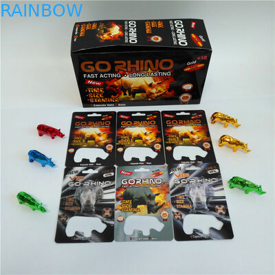 Rhino Hình Vỉ Container 3D Thẻ gấp Nam Eh Eh Rhino Pill Bao bì Hộp giấy