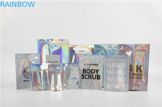 Hologpson Đứng lên Túi giấy bạc Lá nhôm Mylar Ziplock cho quà tặng / Mỹ phẩm