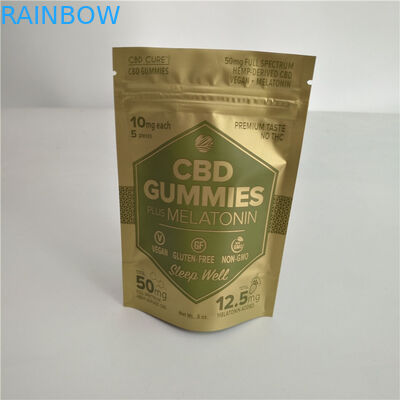 Mylar CBD Oil Swiss Weed Bao bì nhựa Túi Zip có thể tái sử dụng cho Edibles Cbd Sachet