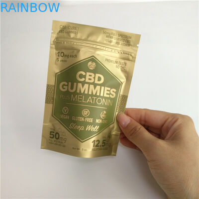 Mylar CBD Oil Swiss Weed Bao bì nhựa Túi Zip có thể tái sử dụng cho Edibles Cbd Sachet