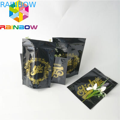 Logo Túi nhựa tùy chỉnh Bao bì Lá bóng Lá Weed Weed Mylar Zipper Doypack Túi