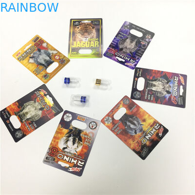 RHINO 8/11/25 Hiển thị vỉ vỉ đóng gói Hiệu suất tăng cường nam Thuốc chứa 3d rỗng