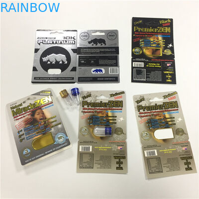 RHINO 8/11/25 Hiển thị vỉ vỉ đóng gói Hiệu suất tăng cường nam Thuốc chứa 3d rỗng