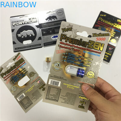 RHINO 8/11/25 Hiển thị vỉ vỉ đóng gói Hiệu suất tăng cường nam Thuốc chứa 3d rỗng