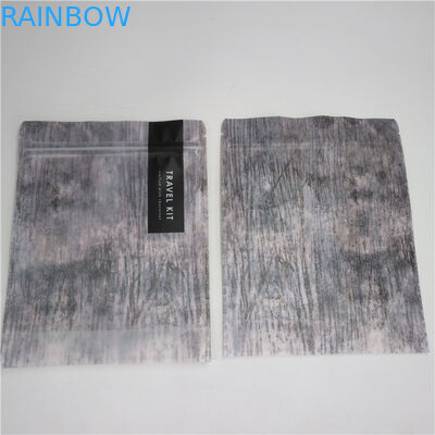 Zip Lock bottom Gu Mỹ phẩm Bao bì nhựa đứng lên Túi đựng quần áo với mặt trước rõ ràng