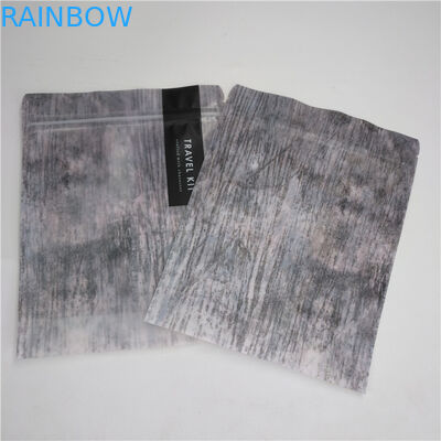 Zip Lock bottom Gu Mỹ phẩm Bao bì nhựa đứng lên Túi đựng quần áo với mặt trước rõ ràng