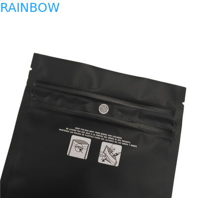 Túi màu đen mờ chống trẻ em Ziplock có mùi bằng chứng Xe Sativa Indica Weed THC Mylar Bag