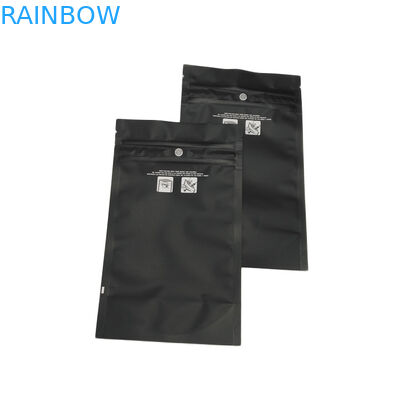 Túi màu đen mờ chống trẻ em Ziplock có mùi bằng chứng Xe Sativa Indica Weed THC Mylar Bag