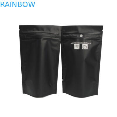 Túi màu đen mờ chống trẻ em Ziplock có mùi bằng chứng Xe Sativa Indica Weed THC Mylar Bag