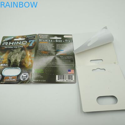 Rhino 7 5000 Capsule Blister Bao bì Thẻ 3D Giấy Nam Thuốc kích dục Hiển thị Hộp