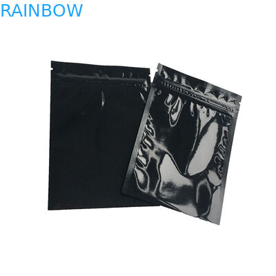 Rõ ràng Cửa sổ phía trước Đứng lên Zipper Túi thực phẩm Mùi Proof Proof Đen Bề mặt