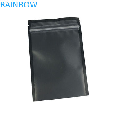 Rõ ràng Cửa sổ phía trước Đứng lên Zipper Túi thực phẩm Mùi Proof Proof Đen Bề mặt