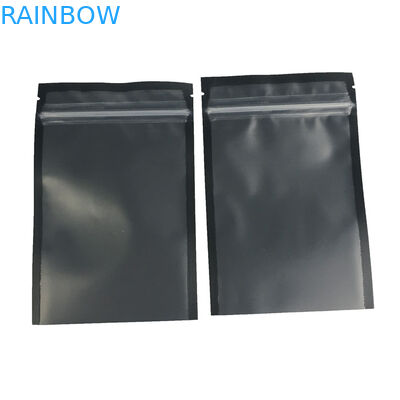 Rõ ràng Cửa sổ phía trước Đứng lên Zipper Túi thực phẩm Mùi Proof Proof Đen Bề mặt