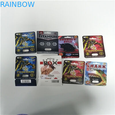 Poseidon Sex Pill Vỉ bao bì Thẻ Stiff Rox Gói tăng cường tình dục Giấy tái chế