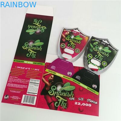 Thuốc tăng cường nam Thuốc vỉ Gói bao bì Thẻ giấy cho viên nang tình dục D2
