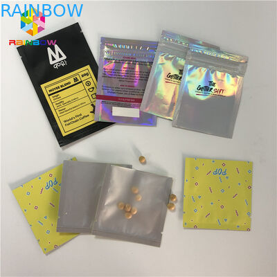 Smell Proof Heat Seals Cosmetics Tablet Pills Bao bì Mini 3x5 inch với mặt sau rõ ràng