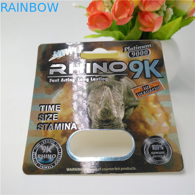 Rhino Series 3D Bao bì thẻ vỉ Rhino 9K / 7/12 cho viên thuốc tăng cường nam