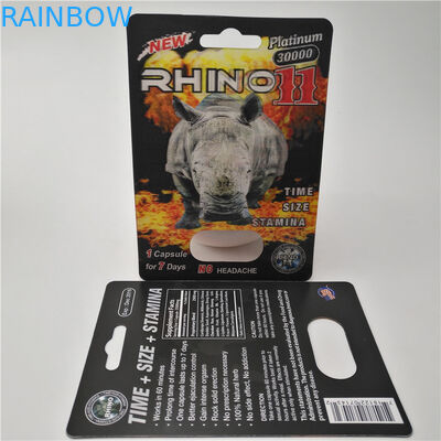 Rhino Series 3D Bao bì thẻ vỉ Rhino 9K / 7/12 cho viên thuốc tăng cường nam