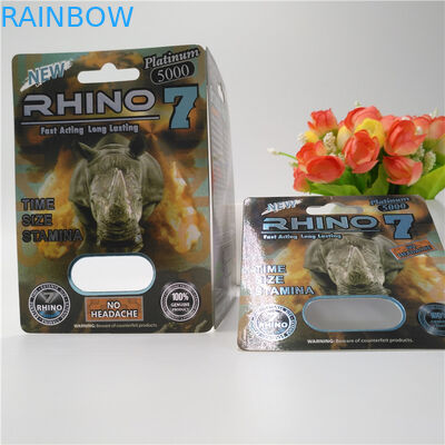 Rhino Series 3D Bao bì thẻ vỉ Rhino 9K / 7/12 cho viên thuốc tăng cường nam