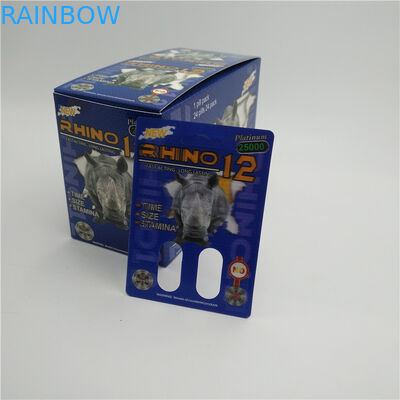 Rhino Series 3D Bao bì thẻ vỉ Rhino 9K / 7/12 cho viên thuốc tăng cường nam