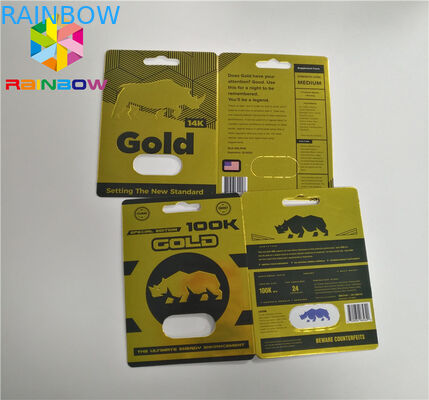 Gold Rhino 100k Nam tăng cường hiệu suất tình dục Thuốc chai 3d Hiệu ứng hologram Thẻ