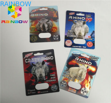 PP 3D In Thẻ nhựa Bao bì Kích thước bình thường cho Rhino 69 Thuốc
