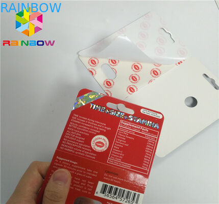 Slide Blister Chèn Thẻ Thuốc tăng cường Nam Đóng gói Kết thúc bề mặt 3D