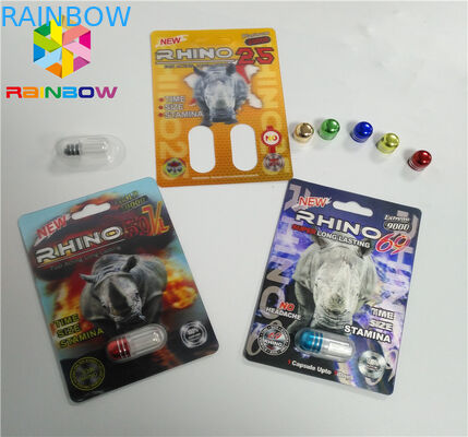 Rhino 69 Rhino 7 Thuốc tăng cường sinh lý nam Bao bì Kích thước bình thường với hiệu ứng 3D
