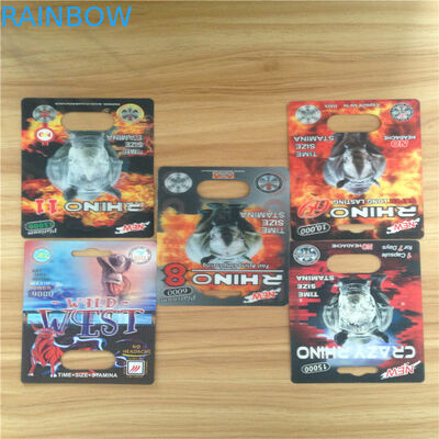 Thẻ PP 3D Viên nang Bao bì Hiệu suất tình dục Rhino 69 Eco - Thân thiện