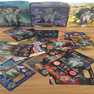 Thẻ PP 3D Viên nang Bao bì Hiệu suất tình dục Rhino 69 Eco - Thân thiện