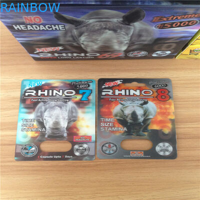 Thẻ PP 3D Viên nang Bao bì Hiệu suất tình dục Rhino 69 Eco - Thân thiện