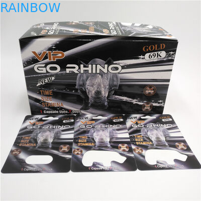 Go Rhino 3D Card Thuốc tăng cường Nam Đóng gói, Viên nang tình dục Đóng gói Tái chế