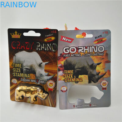 Go Rhino 3D Card Thuốc tăng cường Nam Đóng gói, Viên nang tình dục Đóng gói Tái chế