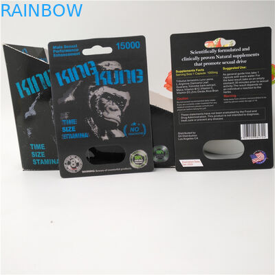 King Kung Male Enhills Pills 3D Blister Card Display Box Chất liệu PP Bền